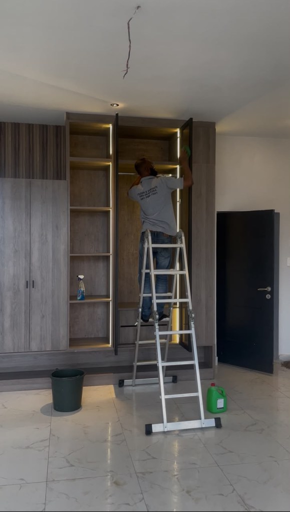 Spotless Care cleaning crew working at a client site